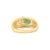Chunky 18k Gold Emerald Diamond Contemporary Cocktail Ring Size 6.5 For Sale - Image 10 of 17