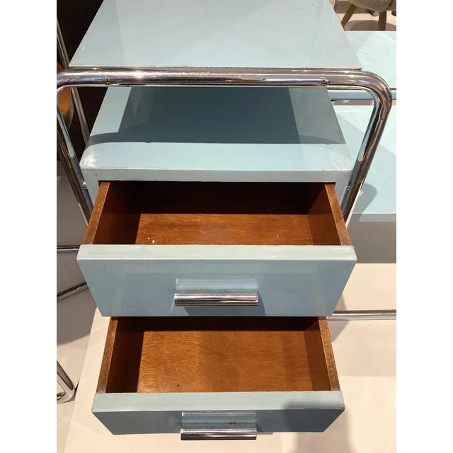 Turquoise Bauhaus Dressing Table, Czech Republic, 1930s For Sale - Image 8 of 13