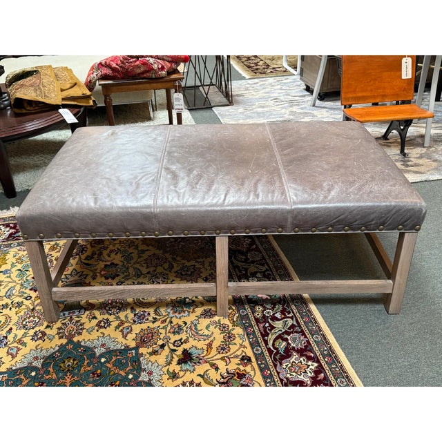 Serena & Lily Serena & Lily Ottoman For Sale - Image 4 of 12