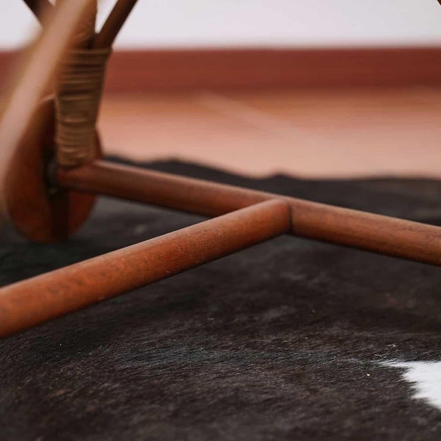 Rattan and Bamboo Trolley with Glass Top, 1970s For Sale - Image 4 of 8