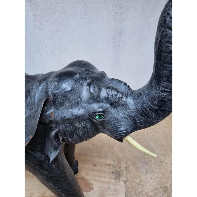 Omersa Leather Elephant with Glass Eyes from Liberty's London, 1930s For Sale - Image 16 of 18