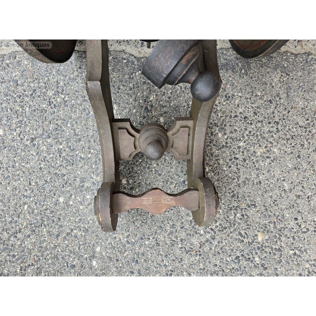 Large Antique 19th Folk Art Handmade Wood Canon in Old Original Paint For Sale In New York - Image 6 of 9