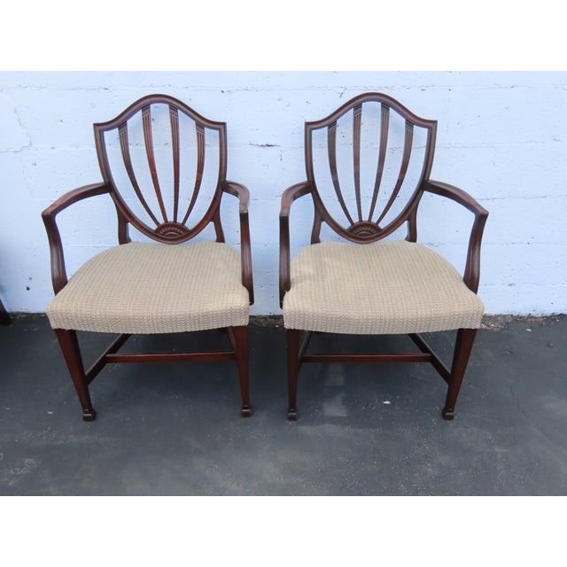 1940s Mahogany Dining Shield Back Chairs Set of Six 6565 For Sale - Image 5 of 8