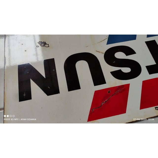 Vintage Datsun Sign No Porcelain Car Service Dealership Automobile Gas Pump Sign For Sale - Image 11 of 15