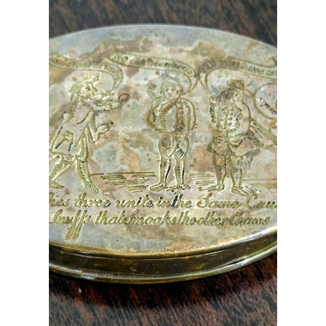 Late 20th Century Corn Willson Antique Brass Tobacco Box – Winterthur Museum Collections Reproduction For Sale - Image 5 of 7