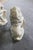 Pair Large White Glazed Ceramic Figures of Entryway Lions Paws Raised on Shield For Sale - Image 12 of 12