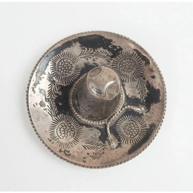 Mexican Small Vintage Sterling Silver Mexican Sombero For Sale - Image 3 of 5