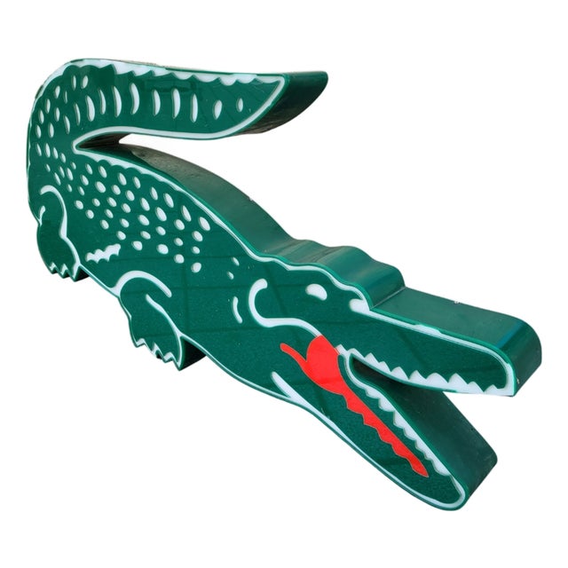 Illuminated Advertising Sign of the Crocodile by Lacoste, 1980s For Sale