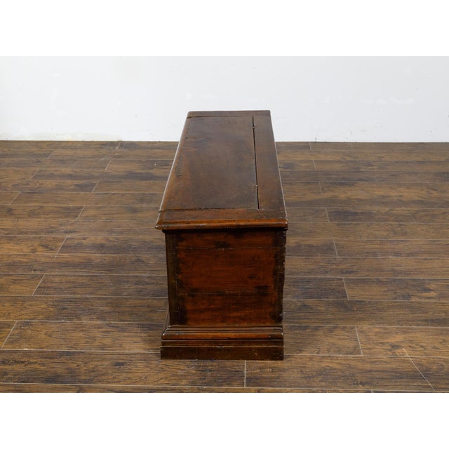 Italian 18th Century Walnut Coffer with Lift Top, Marquetry and Bracket Feet For Sale - Image 9 of 12