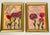 1970s Pair Abstract Floral Original Small Paintings in Gold Frames For Sale - Image 4 of 6