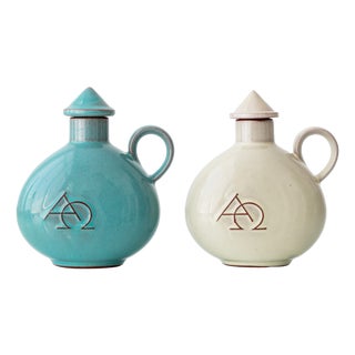 Bauhaus Ceramic Alpha Omega Cruet by Theodor Bogler, 1948-1968, Set of 2 For Sale