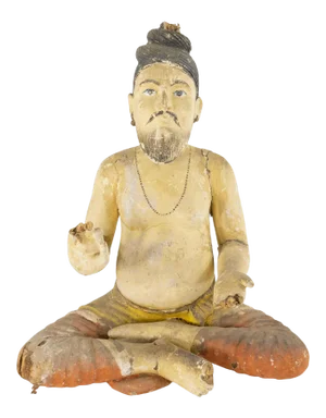 Indian or Chinese Paper Mache Buddhist Yogi Figure