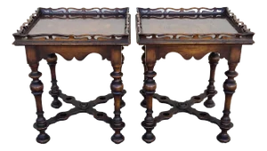 Early 20th Century a.h. Stiehl Cutout Side Tables, Pair