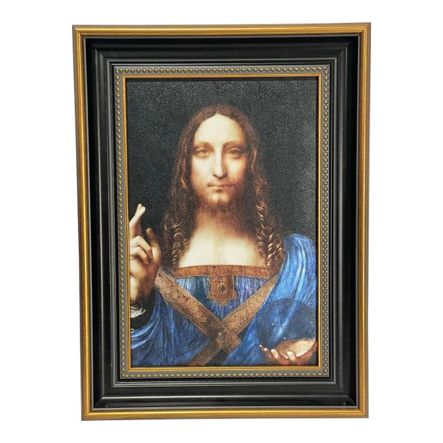 Salvator Mundi After Leonardo Da Vinci – Hand-Textured Fine Art Print For Sale