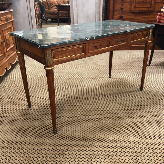 1900s Louis XVI Mahogany Marble Top Writing Desk Chairish