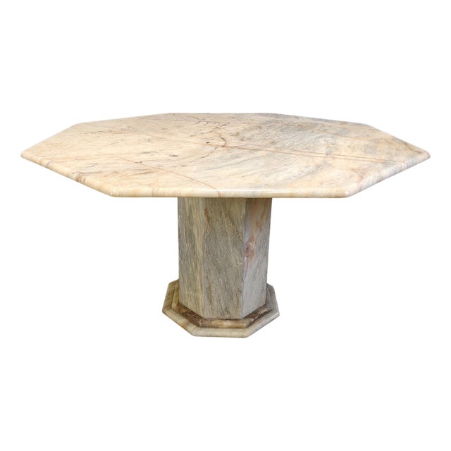 Italian Octagonal Marble Dining Table, 1970s For Sale
