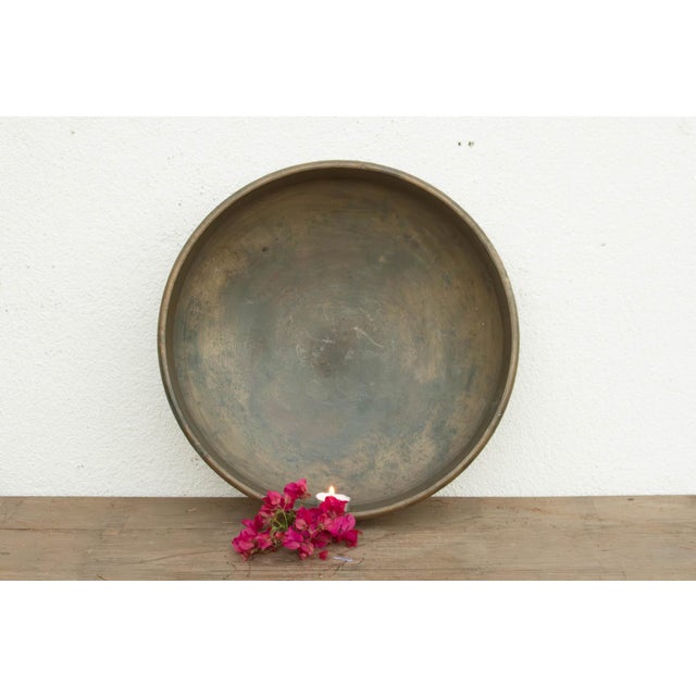 Large 24" Dm Antique Golden Bronze Urli Pot For Sale In Los Angeles - Image 6 of 9