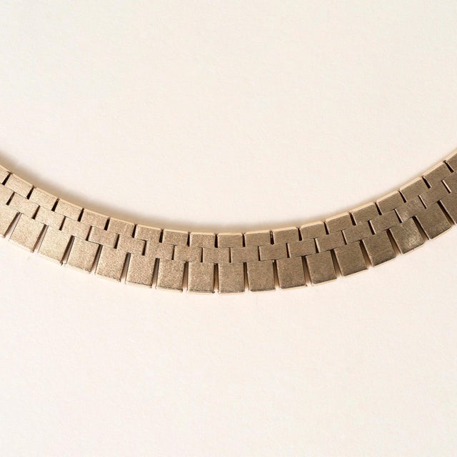 Modern Vintage Italian 14k Tri Color Gold 0.60 Carats Diamond Cleopatra Collar Necklace For Sale - Image 3 of 4