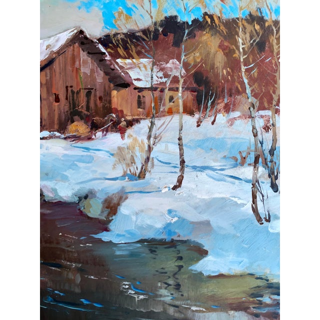 Oil Painting After the Night Snowstorm Yuriy Suprunchuk For Sale - Image 9 of 12