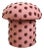 Mushroom Ottoman in Wool Pink Dot - Large Dots For Sale