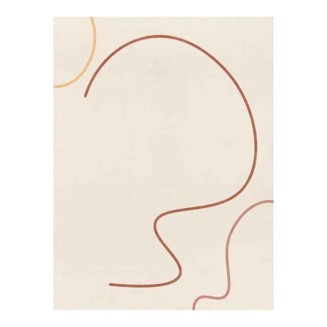 Minimalist Abstract Line Warm Earth Tones Drawing 16" X 20" For Sale