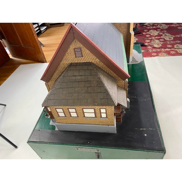 Army Green Vintage Exact Replica Wood Model-Of Old Schenectady Church For Sale - Image 8 of 10
