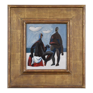 Edgar Levy, Oil on Masonite "Fire Island," 1932-1934, Signed Verso, Framed