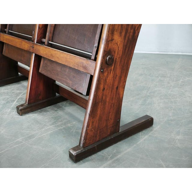 Czech Art Deco 2-Seater Cinema Bench in Beech Wood, 1920s For Sale - Image 11 of 15
