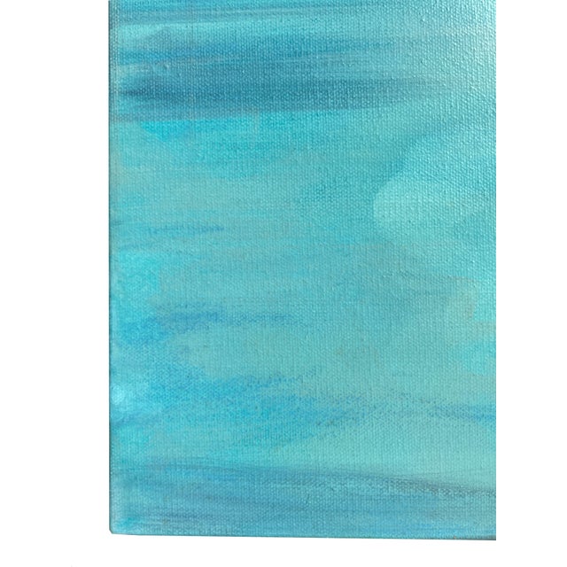 Coastal Contemporary Dreamscape – Large Abstract Seascape Painting in Cerulean Blue & Aqua Tones for Modern Interiors For Sale - Image 11 of 13