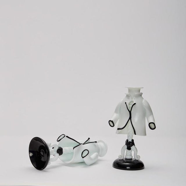 Candlesticks by Fulvio Bianconi for Venini, Murano, Italy, 1940, Set of 2 For Sale - Image 6 of 10