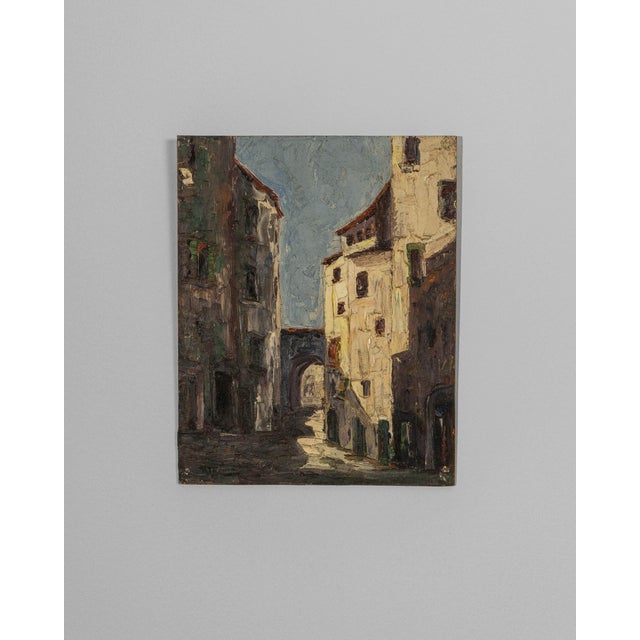 Early 20th Century French Oil on Canvas Townscape For Sale - Image 16 of 18