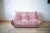 Set of Pink Pearl Velvet Togo Pouf and 2-Seat Sofa by Michel Ducaroy for Ligne Roset For Sale - Image 3 of 14