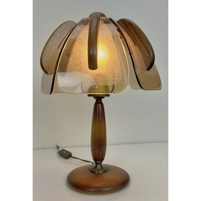 Teak and Amber Glass Table Lamp from Hustadt Leuchten, 1960s For Sale - Image 18 of 18