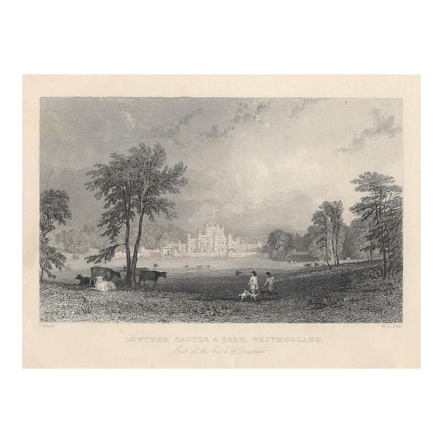 Antique Engraving of Lowther Castle and Park, Westmoreland For Sale
