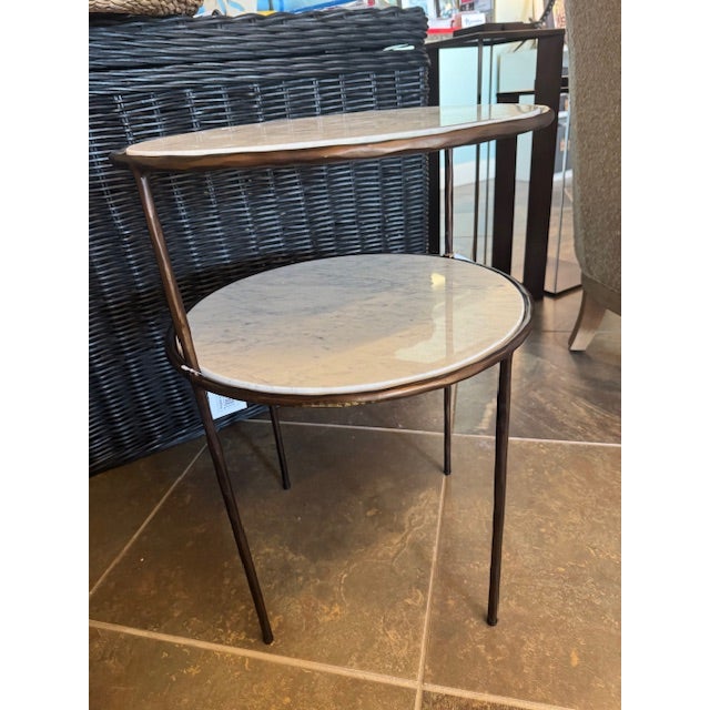 Global Views Contemporary Registrar Tiered Side Table For Sale - Image 4 of 4