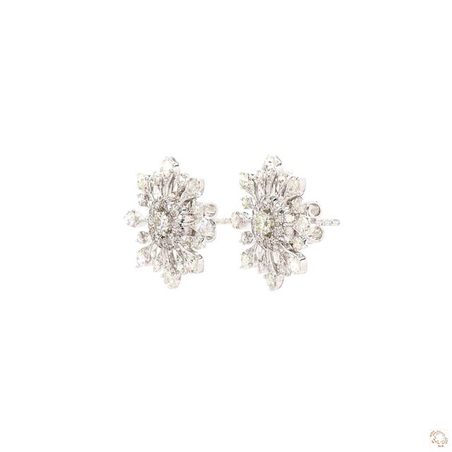 1.64 Carat Round Brilliant Cut Diamond Earrings, Pair For Sale - Image 4 of 9