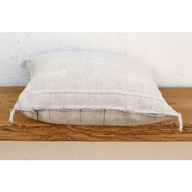 1990s Linen Star Cactus Silk Moroccan Pillow For Sale - Image 5 of 8
