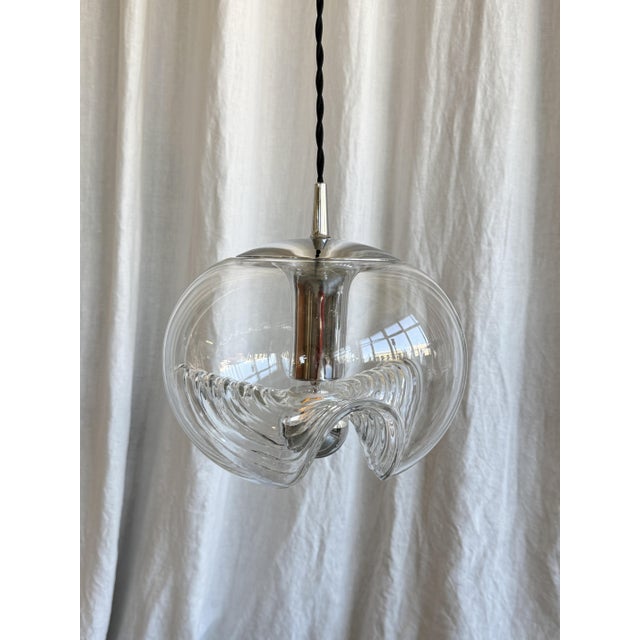 Space Age Glass Futura Biomorphic Pendant Light by Koch & Lowy for Peill & Putzler, Germany, 1970s For Sale - Image 6 of 15