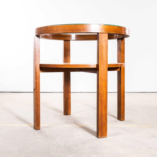 Warm Oak Low Occasional Table with Glass Top, 1930s For Sale - Image 3 of 8
