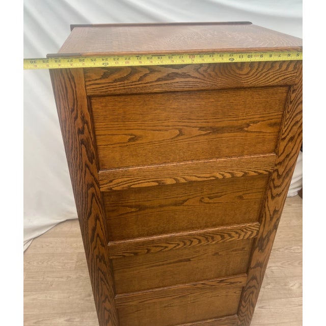 Antique Yawman and Erbe Tiger Oak Vertical File Cabinet Arts and Crafts C1910 For Sale - Image 11 of 12