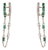 Emerald Stone Design Sterling Silver & Diamond Dangle Earrings, A Pair For Sale