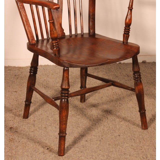 Tan 19th Century Windsor Armchair in Chestnut For Sale - Image 8 of 10