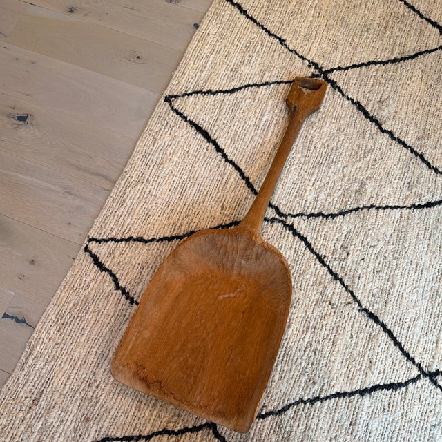 Vintage Artisan Made Folk Art Wooden Shovel For Sale - Image 9 of 11