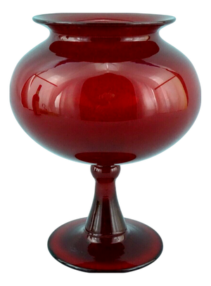 Scarlet Red Blown Murano Glass Vase by Paolo Venini, Venice, Italy, 1930-1950
