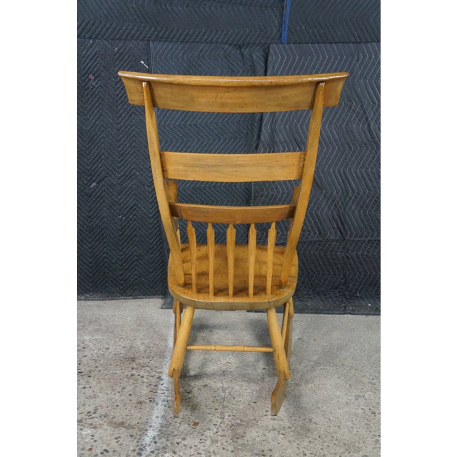 Antique Early American Country Farmhouse Oak & Maple Spindle Back Rocking Chair For Sale - Image 14 of 18