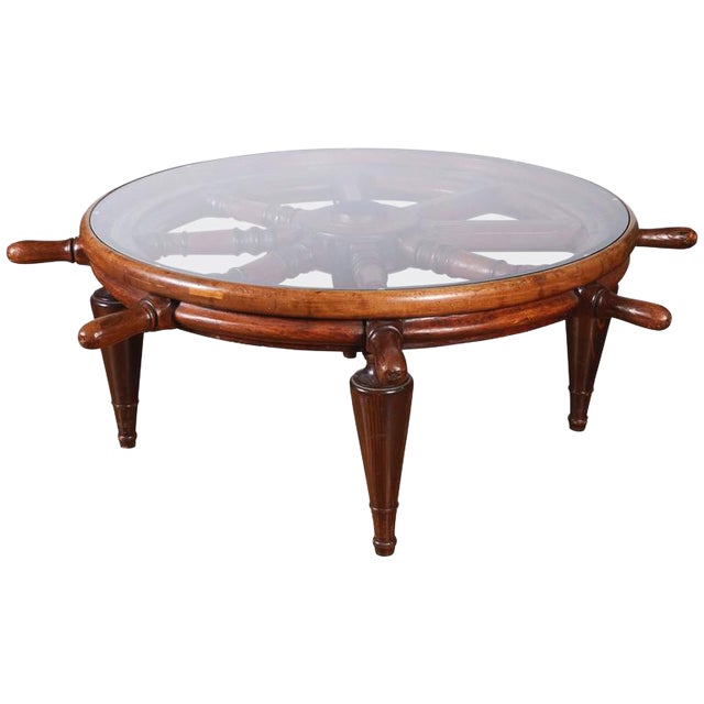Antique Ship's Wheel Coffee Table Chairish