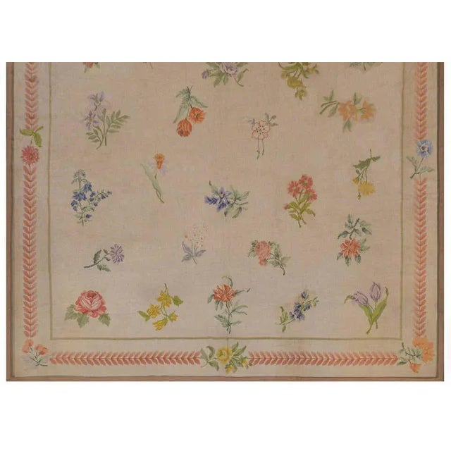 Mid 20th Century Vintage Chinese Aubusson Rug For Sale - Image 5 of 11