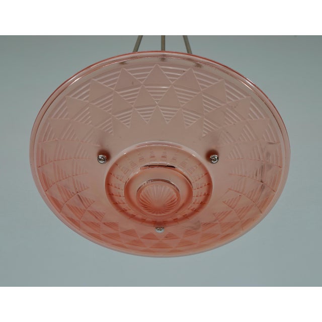 1930s French Art Deco Pendant Light by H. Petitot 1930s France For Sale - Image 5 of 10