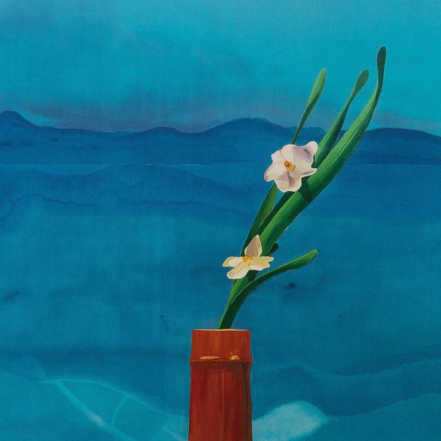 Mount Fuji and Flowers Poster after David Hockney For Sale - Image 5 of 6