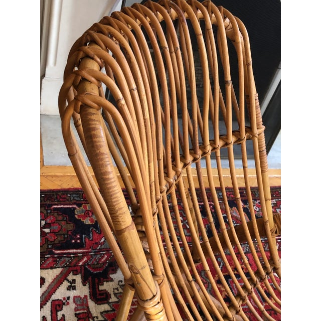 Mid-20th Century Franco Albini Style Bent Bamboo Rocking Chair For Sale - Image 12 of 12